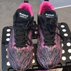 Riddell Women's Black and Pink Cleats Shoes